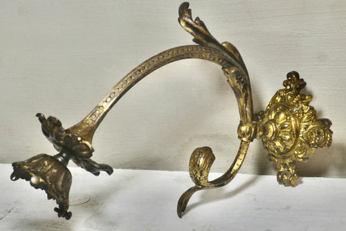 Stunning Antique French Art Nouveau Large Brass Single Light Sconce