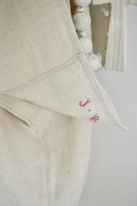 Beautiful Large Thick Antique French Hand loomed Hemp Grain Sack with JR Monogram/Organic Eco Friendly