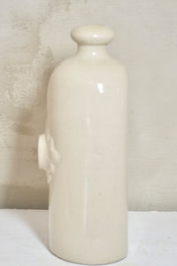 Antique French Natural Cream Earthenware Hot Water Bottle