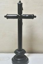 Load image into Gallery viewer, Napoleon III Antique French Ebony Wooden Catholic Standing Crucifix