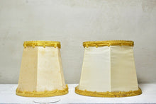 Load image into Gallery viewer, Trio of Vintage French Cream Silk and Gold Braid Petit Clip-On Lamp Shades