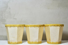 Load image into Gallery viewer, Trio of Vintage French Cream Silk and Gold Braid Petit Clip-On Lamp Shades