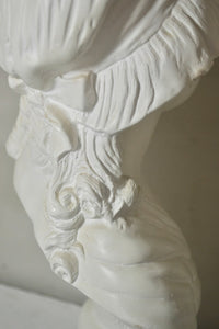 French Antique Large Heavy Young Girl Plaster Bust