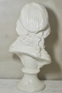 French Antique Large Heavy Young Girl Plaster Bust