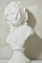 Charger l&#39;image dans la galerie, French Antique Large Heavy Young Girl Plaster Bust