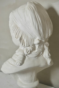 French Antique Large Heavy Young Girl Plaster Bust