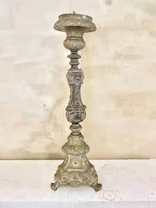 RARE 19th Century Tall Antique Spanish Catholic Church Spike Candlestick