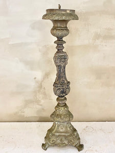 RARE 19th Century Tall Antique Spanish Catholic Church Spike Candlestick