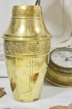 Charger l&#39;image dans la galerie, Antique French Handcrafted Beautiful Brass Butterfly Embossed Vase