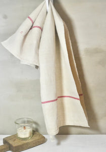 Stunning 19th Century Antique French Hand Loomed Thick Hemp Large Rustic Dish Towel / Chanvré Torchon