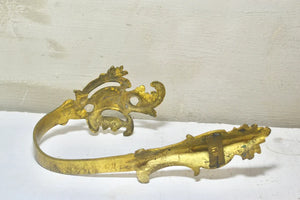 Antique French Art Nouveau Brass Curtain Hook/ Repurposed Clothes Hook