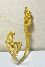 Load image into Gallery viewer, Antique French Art Nouveau Brass Curtain Hook/ Repurposed Clothes Hook