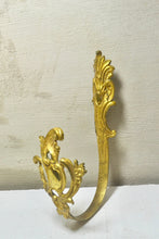 Load image into Gallery viewer, Antique French Art Nouveau Brass Curtain Hook/ Repurposed Clothes Hook