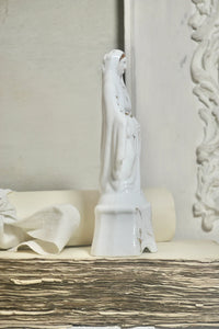 Antique French Paris Porcelain with Gold Hand Painted Detail Mother Mary Statue