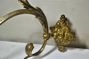 Stunning Antique French Art Nouveau Large Brass Single Light Sconce