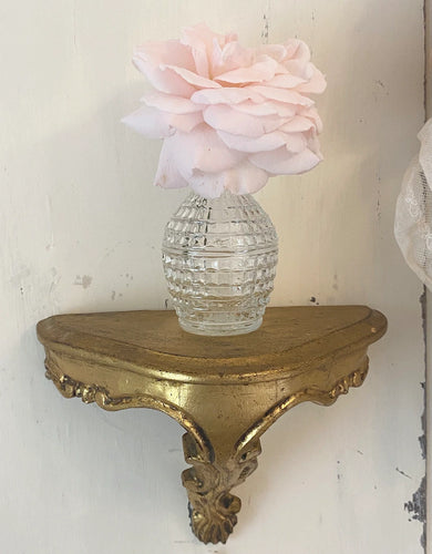 Vintage French Gold Leaf Wooden Wall Sconce Shelf