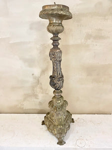 RARE 19th Century Tall Antique Spanish Catholic Church Spike Candlestick