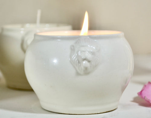 Lavender Soya Wax Candle in Vintage Lionhead Jar