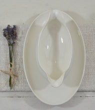 Load image into Gallery viewer, Antique French White Ironstone Sauce Server