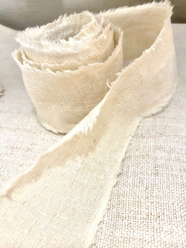 Antique Handlloomed Linen Cotton Ribbon (W5cm x L2.4m)