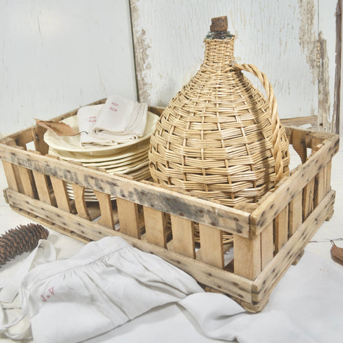 Rustic French Vintage Apple Picking Wooden Crate